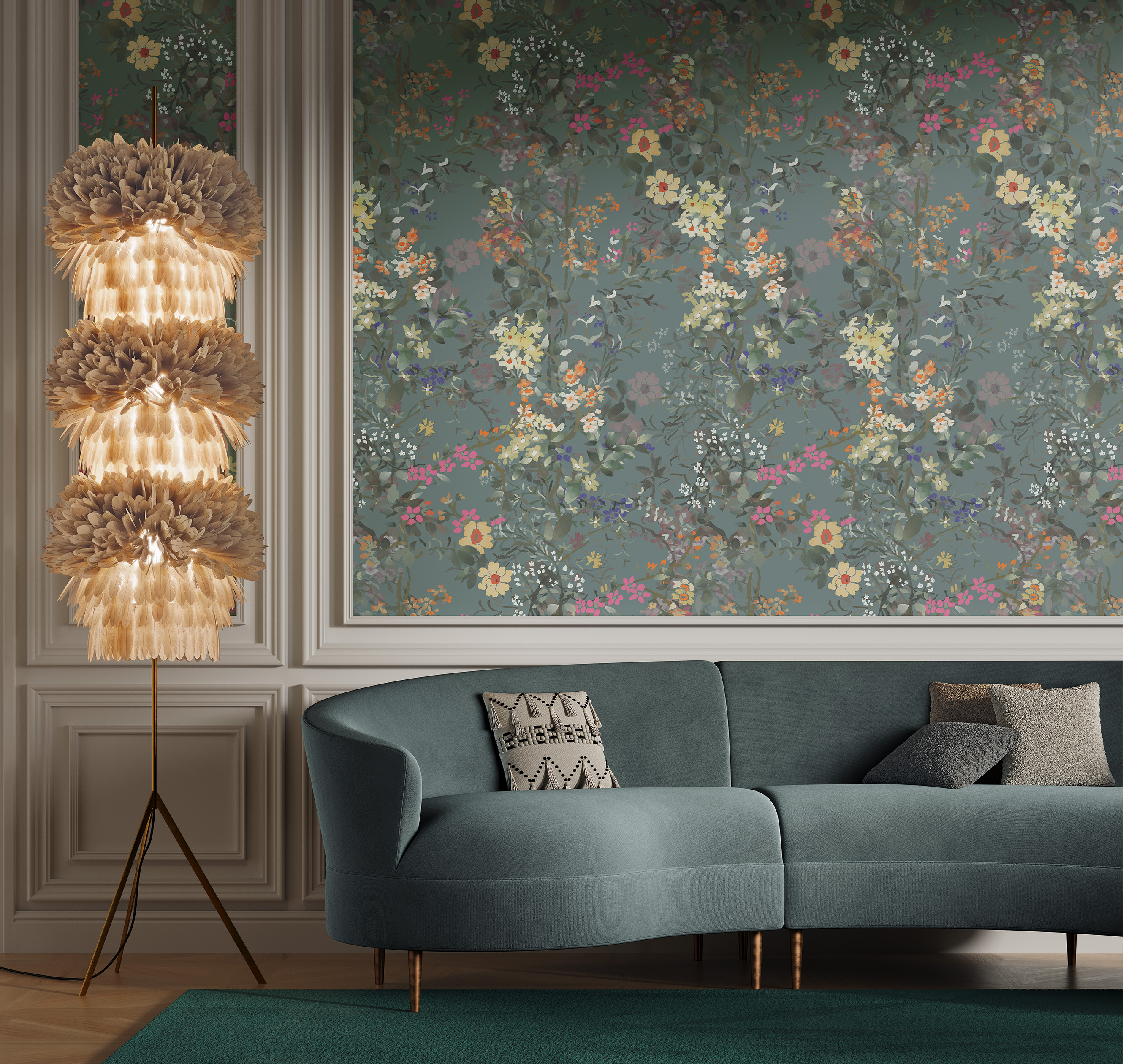 Панно Loymina Королева Рапунцель FL6 005 3×2 фото в интерьере